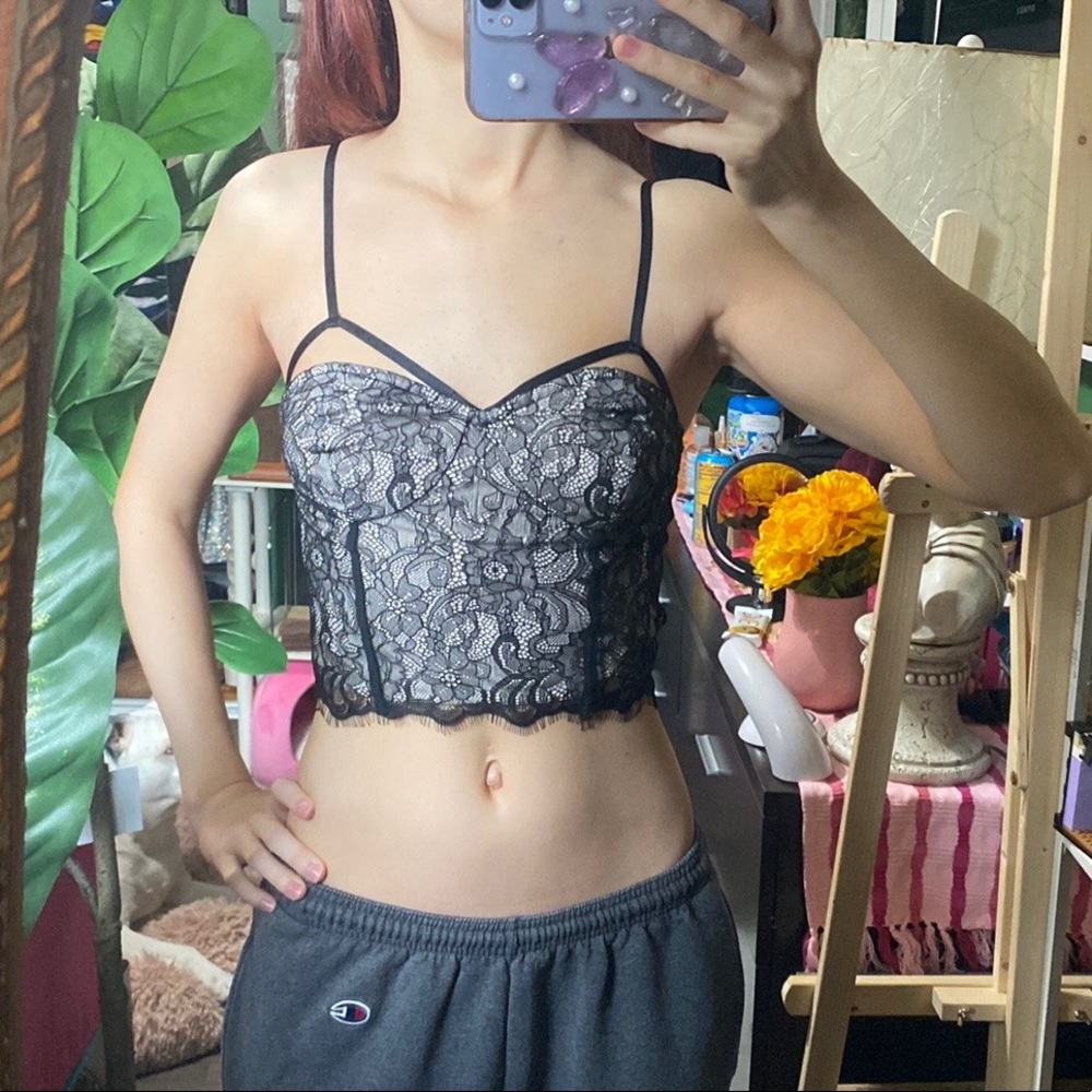 NWOT Express bustier lace top